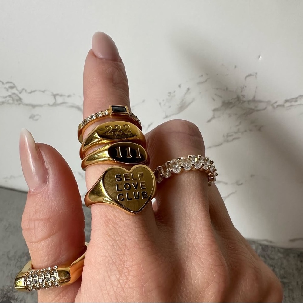 18K Gold Plated ‘Self Love Club’ Ring Size 8